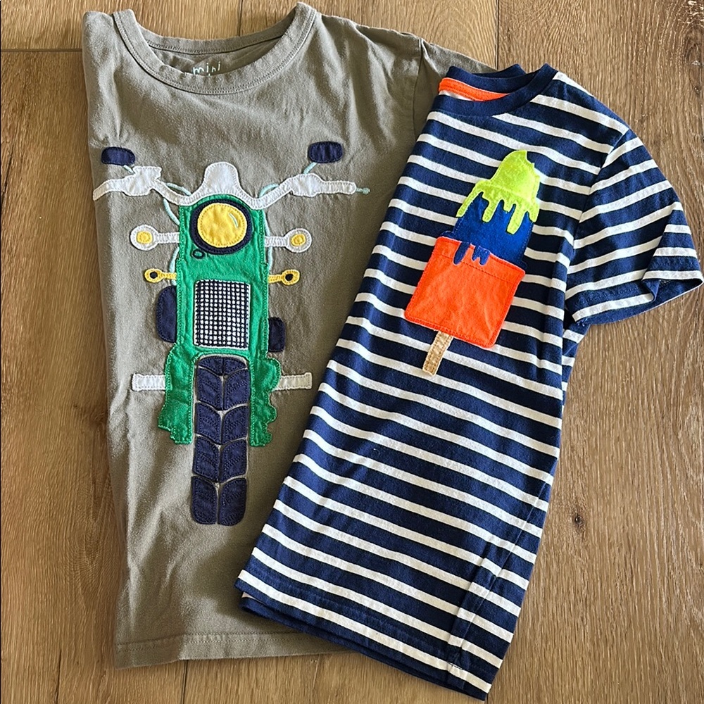Mini Boden Motorcycle and Popsicle Short Sleeve Tees Bundle